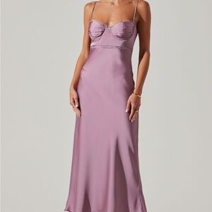 NWT - ASTR The Label - Florianne Satin Maxi Dress in Purple